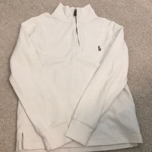 Ralph lauren boys size 8 (s/p) half zip off white
